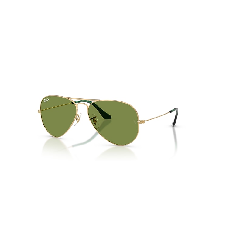 Ray Ban Sunglasses Unisex Aviator Large Metal - Arista Gold Frame Green Lenses 58-14 In Gold