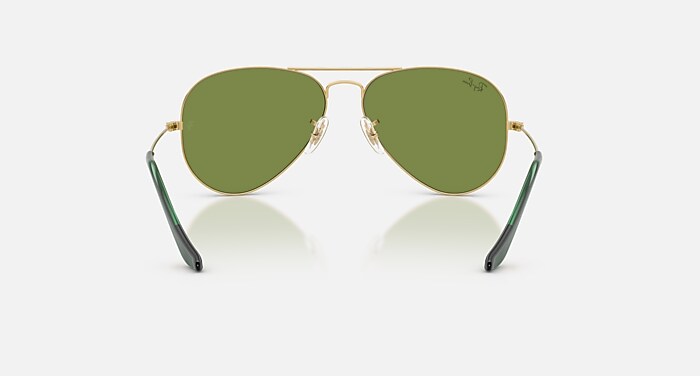 RAY-BAN AVIATOR POLARIZED LARGE CLASSIC GREEN AND GOLD 3025 Ray-Ban RB3025 Aviator Classic, 58mm - Walmart.com main image 3