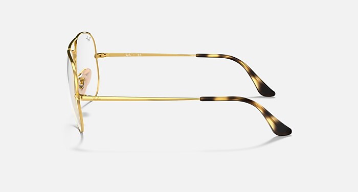 Ray-Ban Eyeglasses Unisex Aviator Optics Prescription - Shiny Rose Gold Frame Clear Lenses 58-14