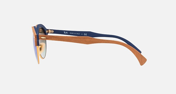 CLUBROUND WOOD Sunglasses in Arista Gold and Blue Gradient