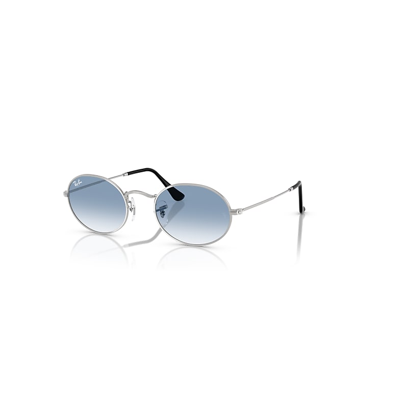 Ray Ban Oval-frame Sunglasses In Silber