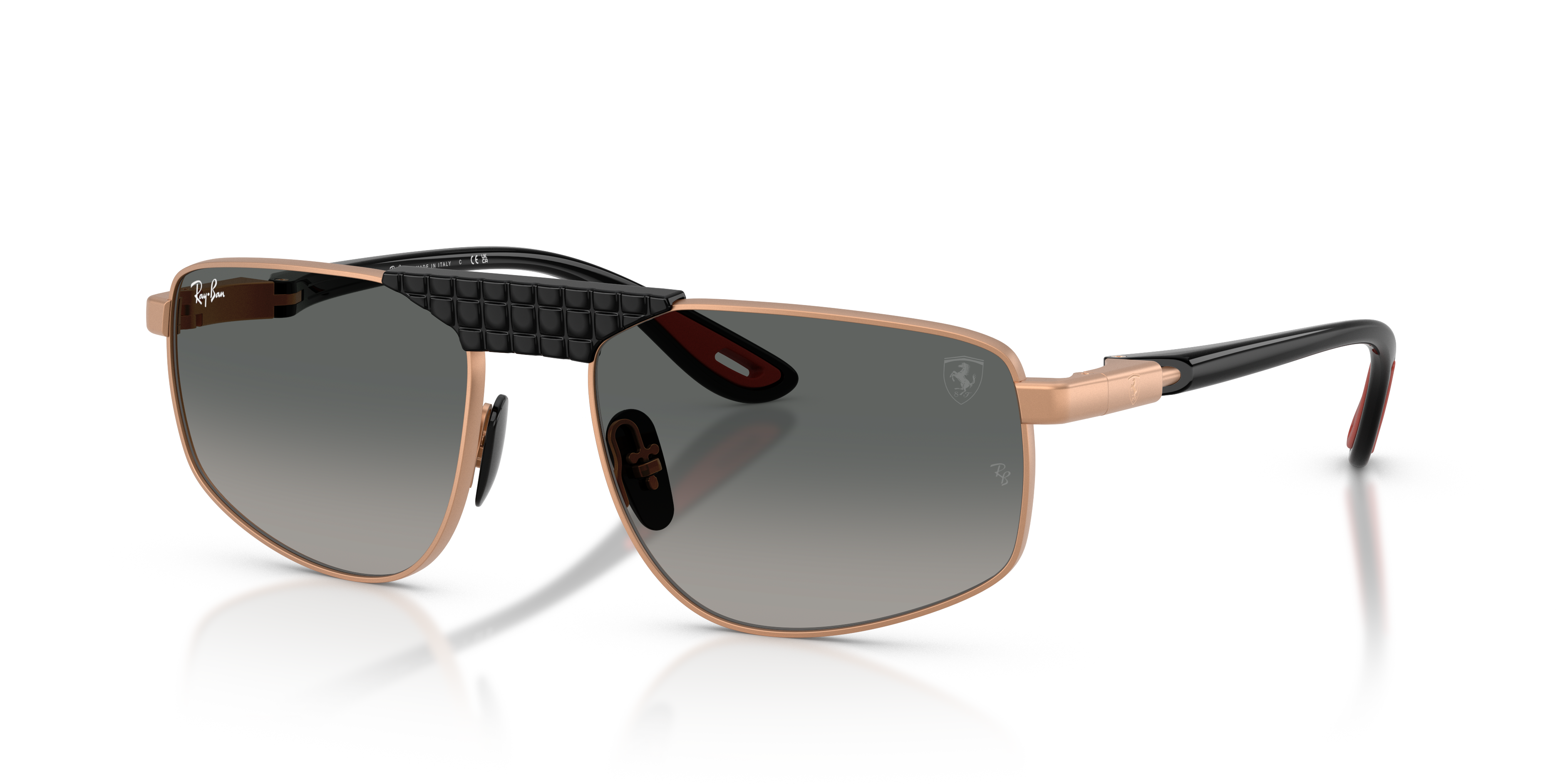 RB3776M SCUDERIA FERRARI COLLECTION Matte Matte Rose Gold Frame Grey Gradient Lenses 58-18