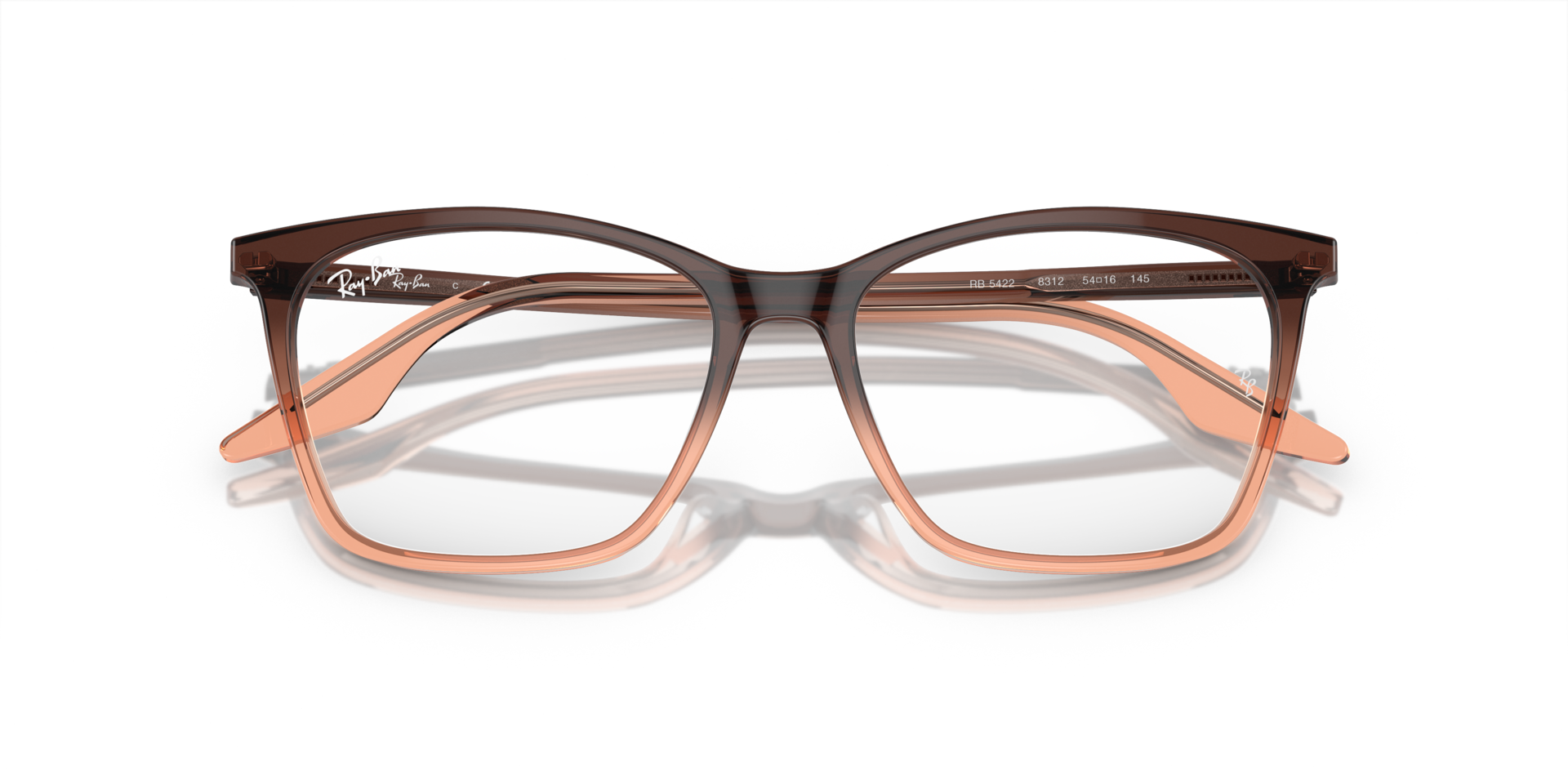 Ray-Ban Rb5422 Optics Eyeglasses Brown Orange Frame Demo Lens Lenses Polarized 54-16 147$