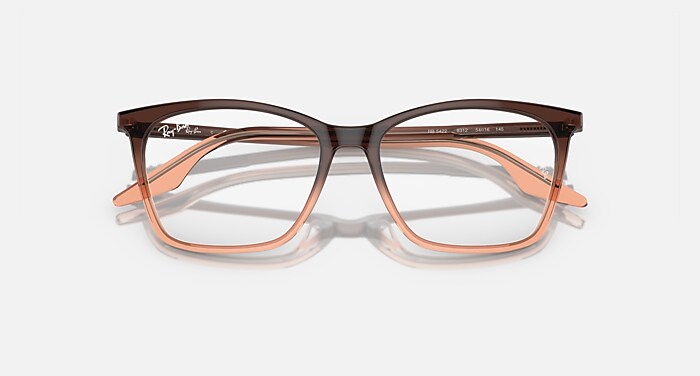 Ray-Ban Eyeglasses Woman Rb5422 Optics Prescription - Black On Transparent Frame Demo Lens Lenses 52-16 Polarized