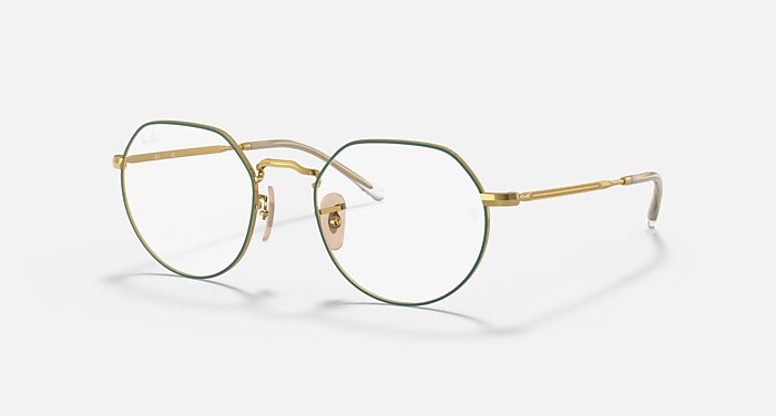Ray-Ban Eyeglasses Jack Optics Gold Frame Clear Lenses