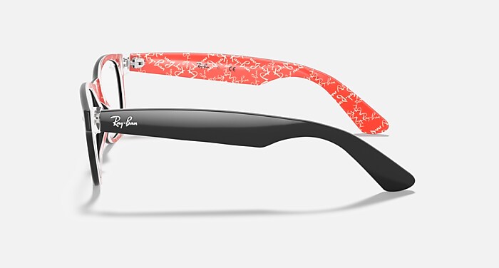 NEW WAYFARER OPTICS Eyeglasses with Black On Red Frame