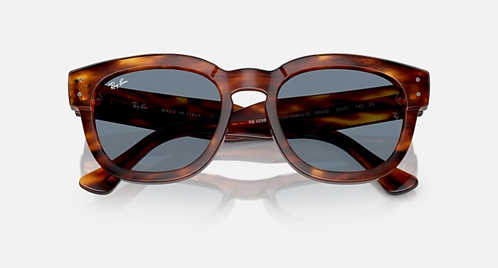 MEGA HAWKEYE Sunglasses in Striped Havana and Blue - RB0298S