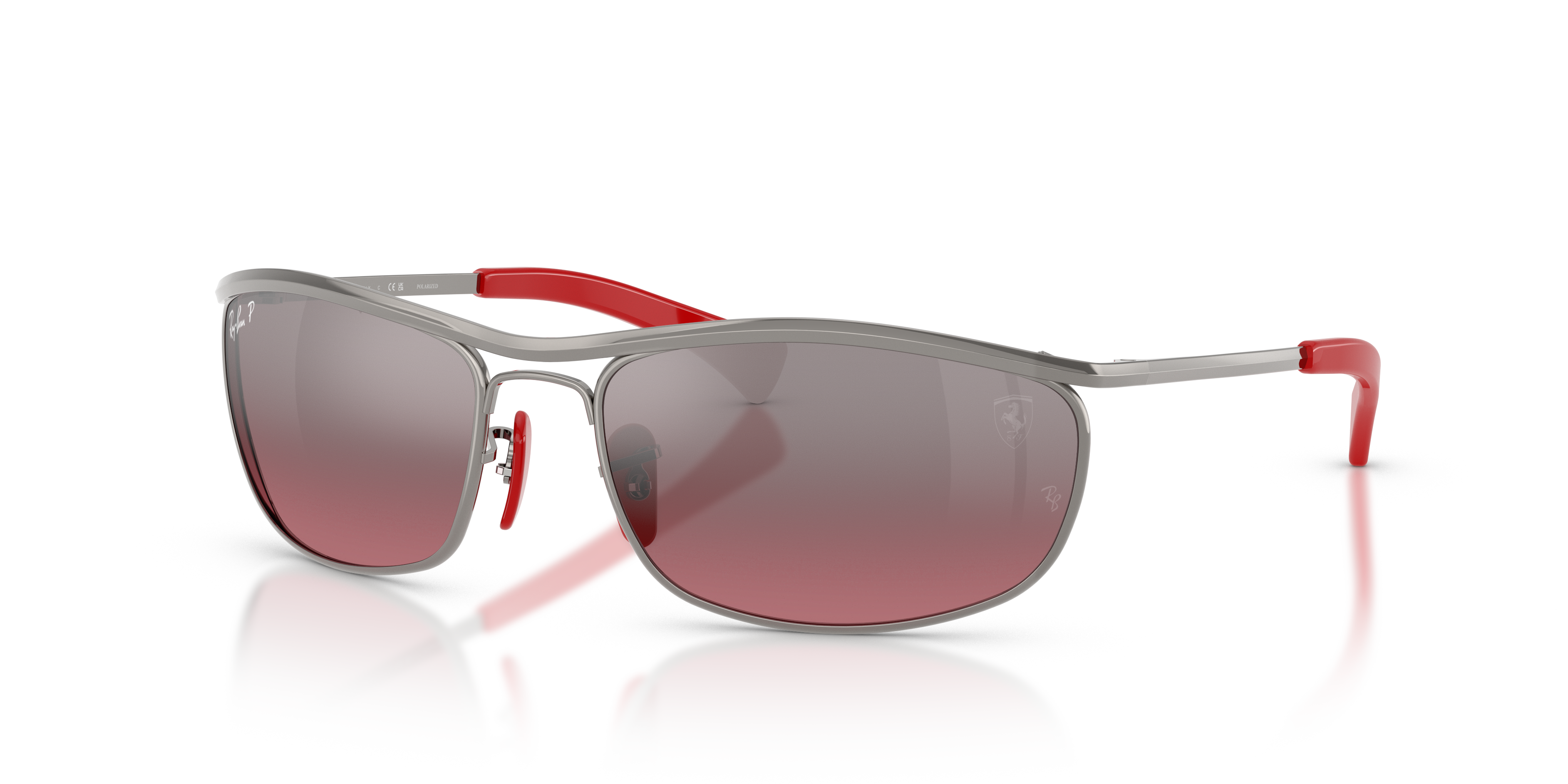 RB3819M SCUDERIA FERRARI COLLECTION Polished Gunmetal Frame Violet Lenses 62-18
