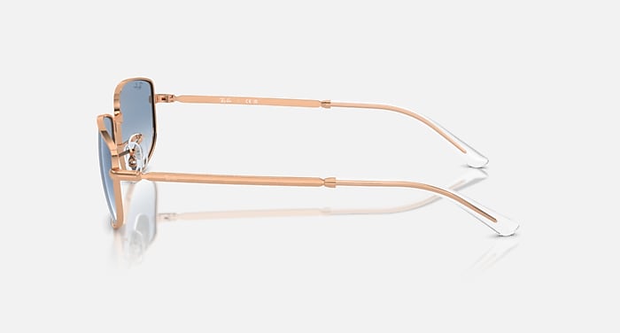 Ray-Ban Sunglasses Unisex Rb3732 - Rose Gold Frame Blue Lenses 56-18