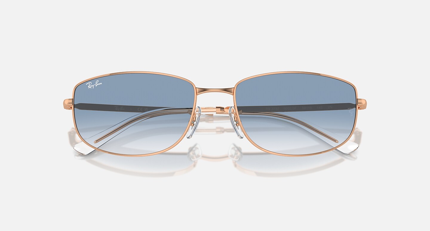 Ray-Ban Sunglasses Unisex Rb3732 - Rose Gold Frame Blue Lenses 56-18