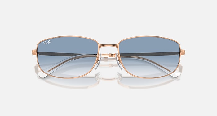 Ray-Ban Sunglasses Unisex Rb3732 - Rose Gold Frame Blue Lenses 56-18