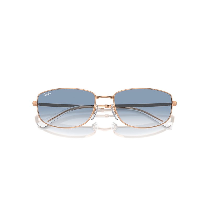 Ray-Ban Rb3732 Sunglasses Rose Gold Frame Blue Lenses 56-18