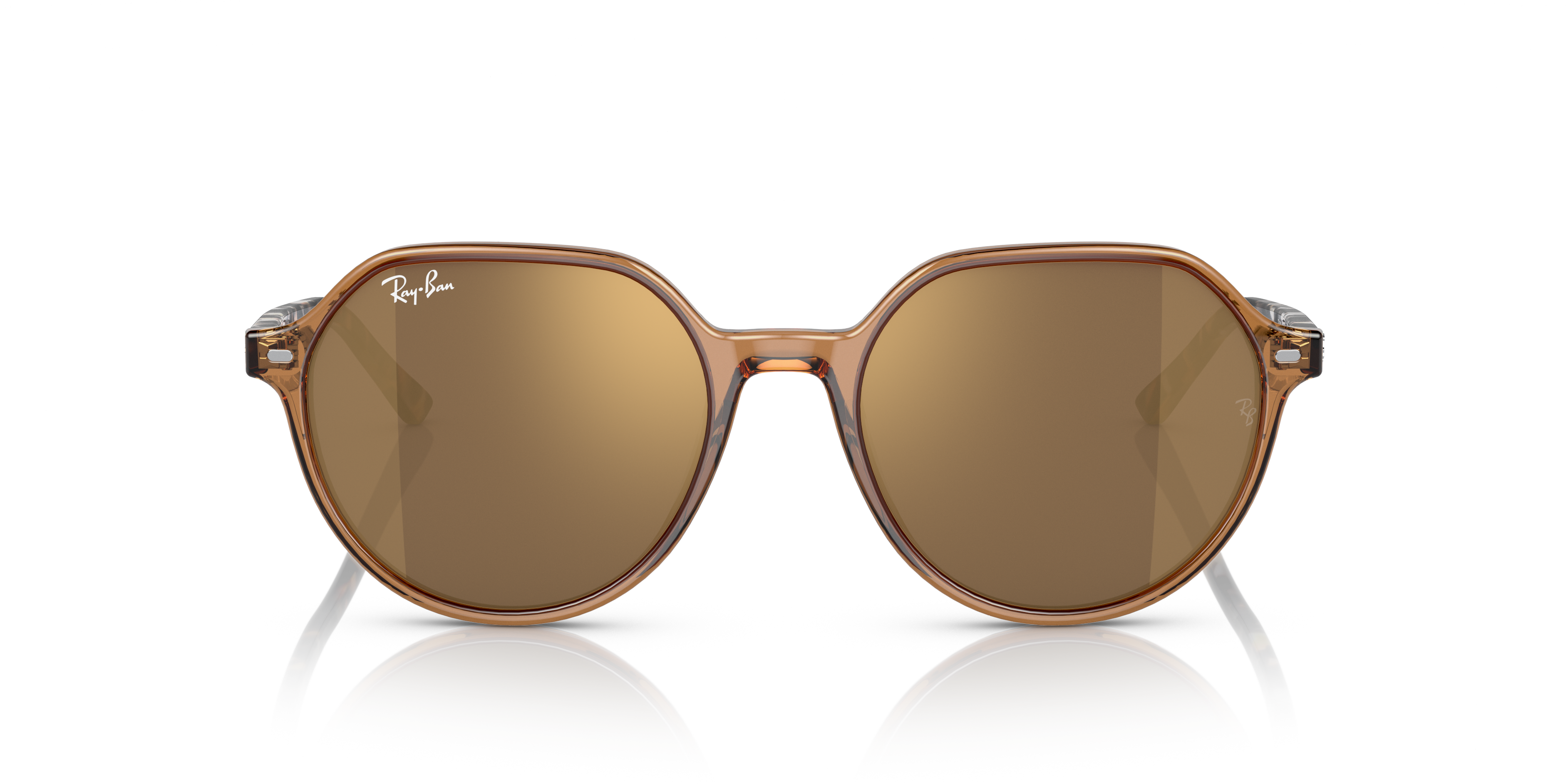 ●ONE BRILLIANT● ThaliaOB448Brown Thalia-OB448-Brown THALIA Sunglasses in Transparent Brown and Gold - RB2195