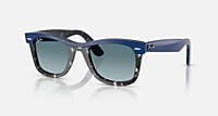 Ray-Ban Occhiali Da Sole Unisex Wayfarer Street Neat - Montatura Bianco Su Nero Lente Verde 50-22