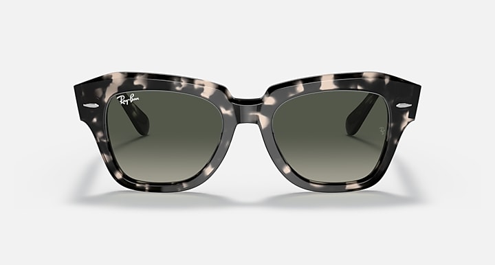 Ray-Ban Sunglasses Unisex State Street Fleck - Grey Havana Frame Grey Lenses 49-20