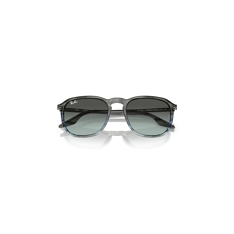 Ray-Ban Rb2203 Sunglasses Striped Grey Frame Blue Lenses 52-20