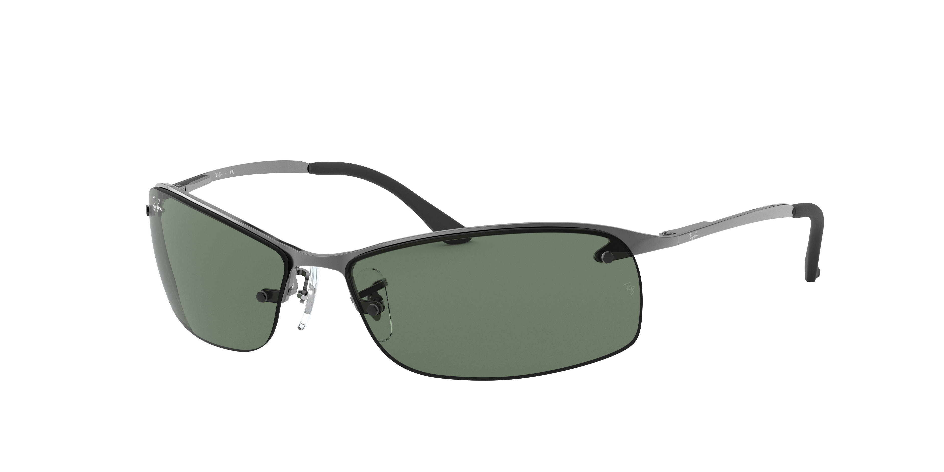 RB3183 Polished Gunmetal Frame Dark Green Lenses 63-15