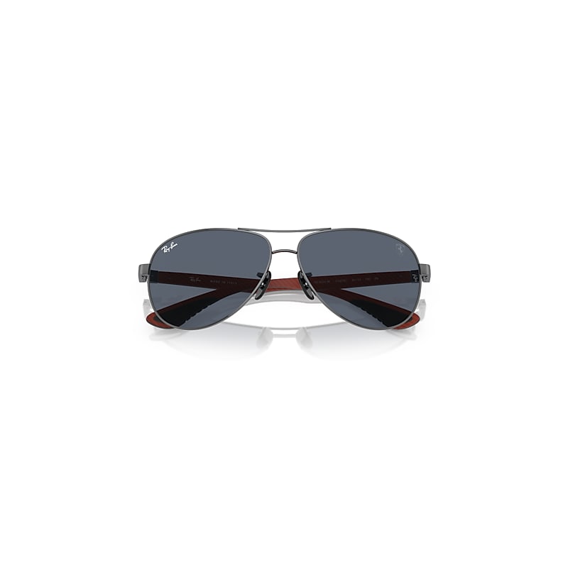 Ray-Ban Scuderia Ferrari Las Vegas Ltd | Rb8331m Sunglasses Allutex Grey & Red Frame Grey Lenses 61-13