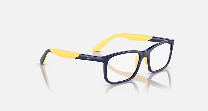 Rady ラインショートフーディ(ホワイト×ネオンイエロー) RB1621 OPTICS KIDS BIO-BASED Eyeglasses with Dark Blue On Yellow
