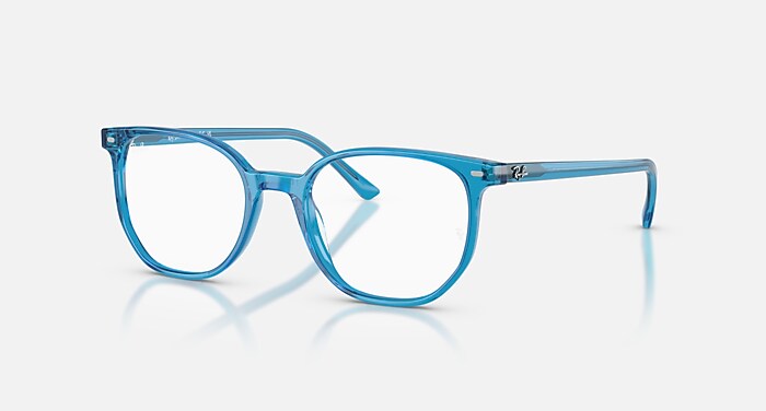 Ray-Ban Eyeglasses Unisex Elliot Optics Prescription - Blue Frame Clear Lenses 52-19 Polarized
