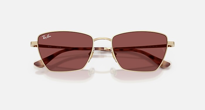 DREA BIO-BASED Sunglasses in Pale Gold and Dark Violet - RB3783