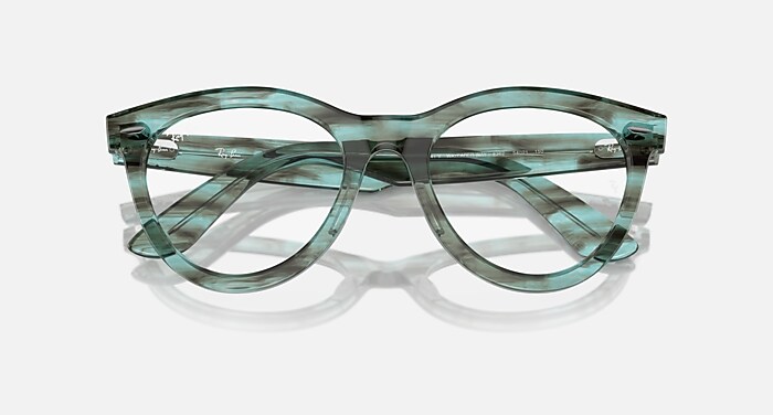Ray-Ban Eyeglasses Unisex Wayfarer Way Optics Prescription - Striped Transparent Pink Frame Clear Lenses 51-21 Polarized