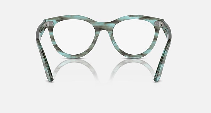 Ray-Ban Eyeglasses Unisex Wayfarer Way Optics Prescription - Striped Transparent Pink Frame Clear Lenses 51-21 Polarized