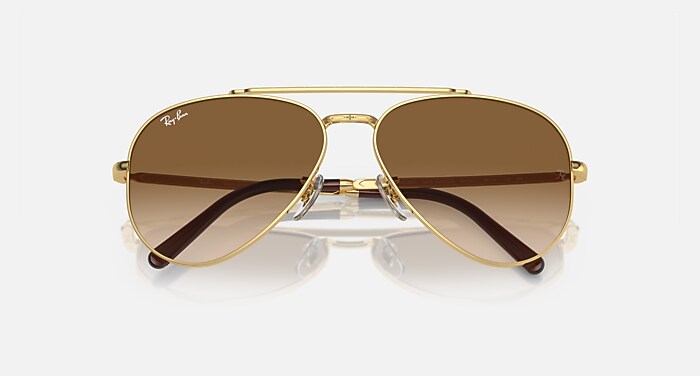 Ray-Ban Sunglasses Unisex New Aviator - Gold Frame Silver Lenses 62-14 Polarized