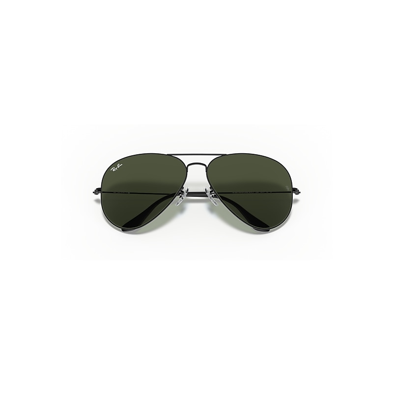 AVIATOR LARGE METAL II Sunglasses in Black and G-15 Green - RB3026