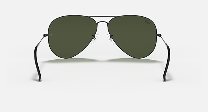 Ray-Ban Sunglasses Aviator Large Metal II Black Frame Green Lenses