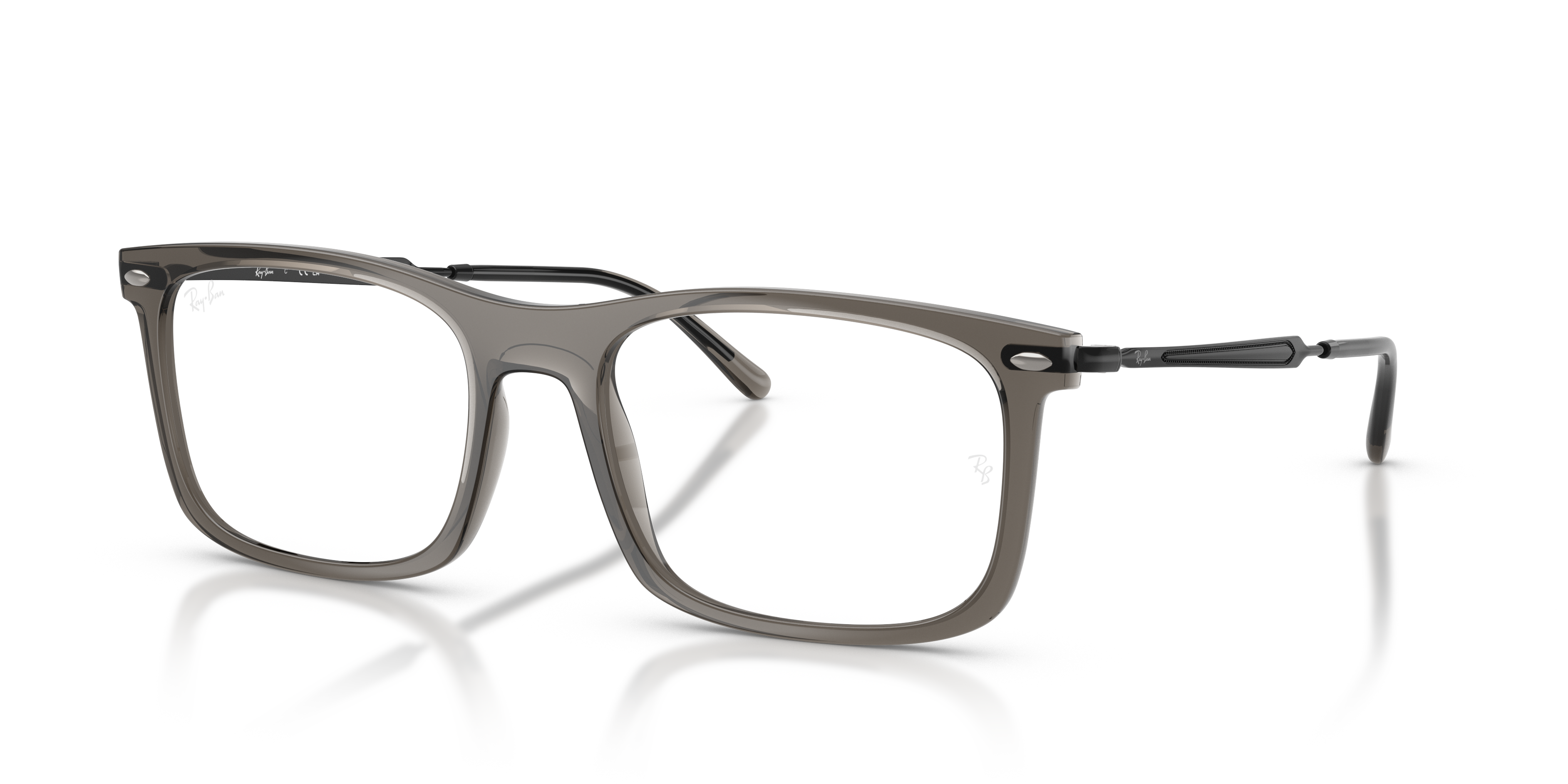 RB7260 OPTICS Polished Transparent Grey Frame Clear Lenses 54-19