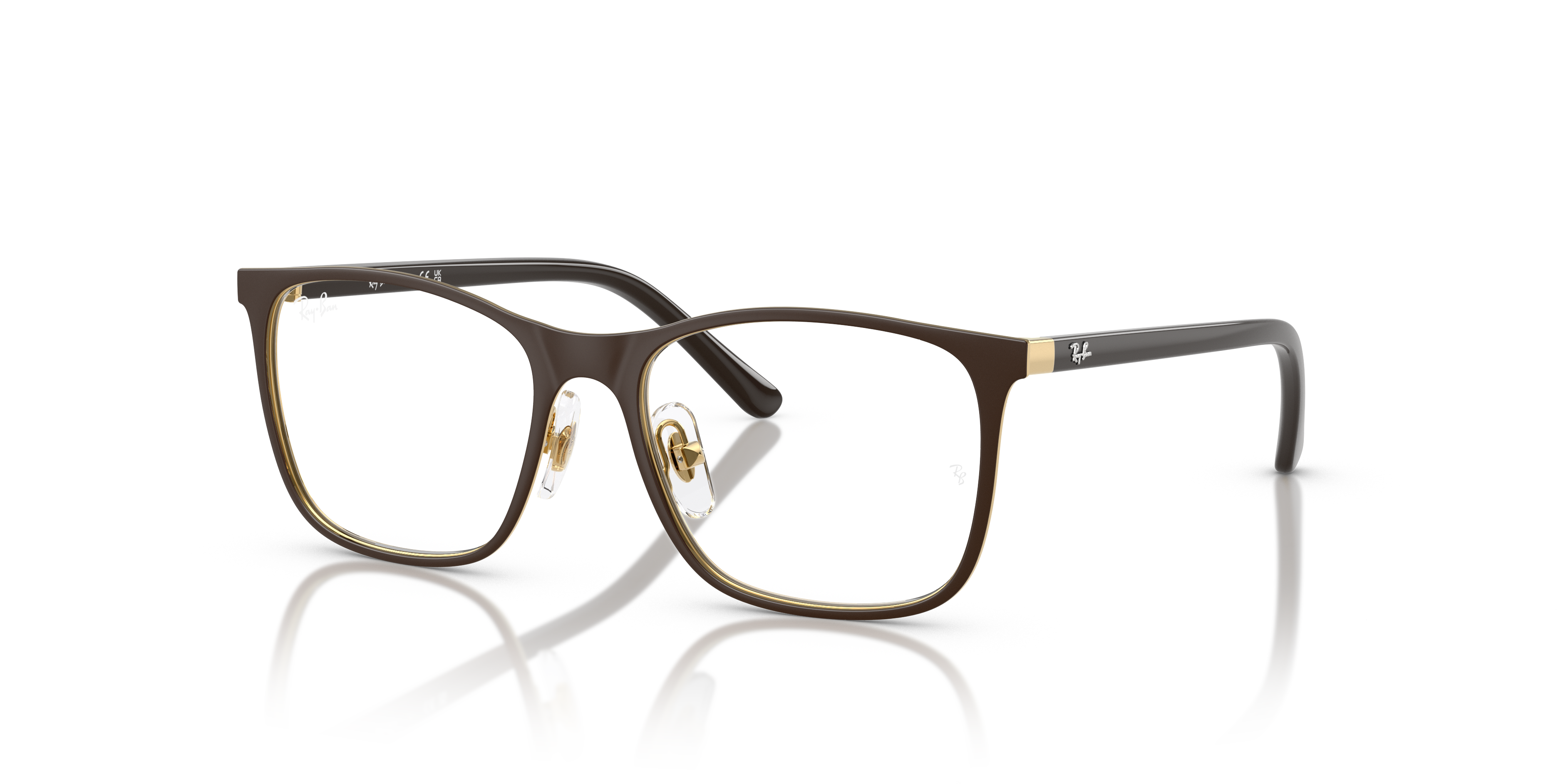 RB9551V OPTICS KIDS Matte Brown On Arista Frame Clear Lenses 46-16