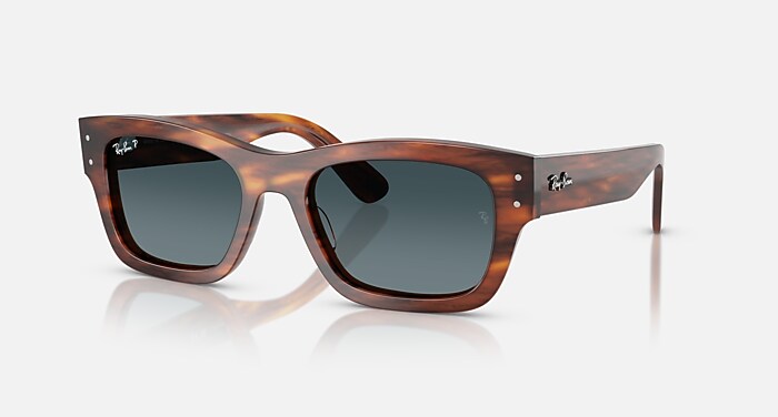 JOSEPH Sunglasses in Striped Havana and Gradient Blue Polarized