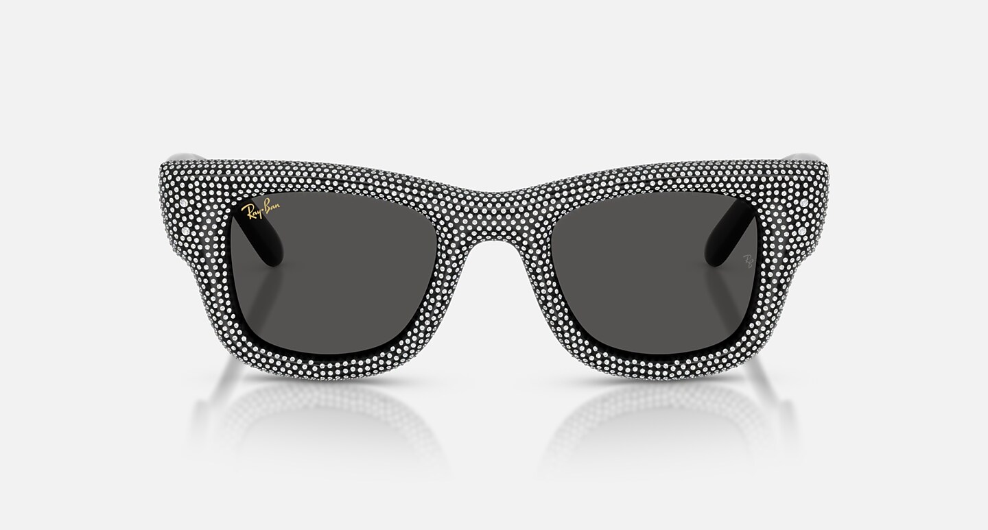 Ray-Ban Sunglasses Unisex Wayfarer Puffer Crystal Pavè Edition - Black & Strass Pave Frame Black Lenses 47-23