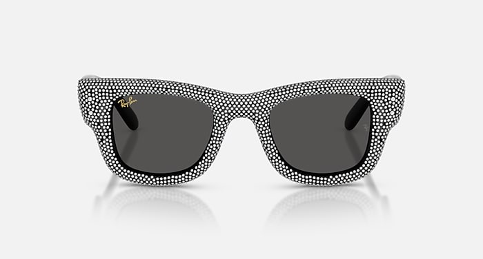 Ray-Ban Sunglasses Unisex Wayfarer Puffer Crystal Pavè Edition - Blue & Strass Pave Frame Black Lenses 47-23