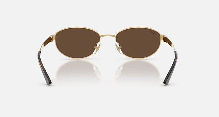 Ray-Ban Sunglasses Unisex Rb3774d - Arista Gold Frame Brown Lenses 55-19
