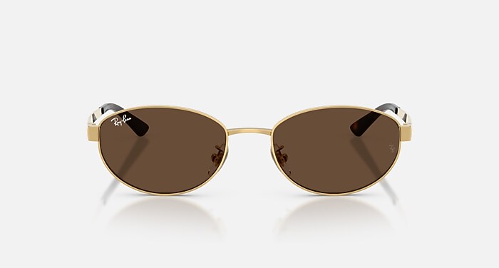 Ray-Ban Sunglasses Unisex Rb3774d - Arista Gold Frame Brown Lenses 55-19