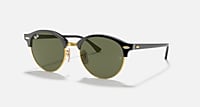 Ray-Ban Sunglasses Unisex Clubround Classic - Tortoise Frame Green Lenses 51-19 Polarized