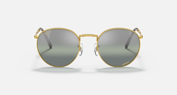 Ray-Ban Sunglasses Unisex New Round - Gold Frame Silver Lenses 53-21 Polarized