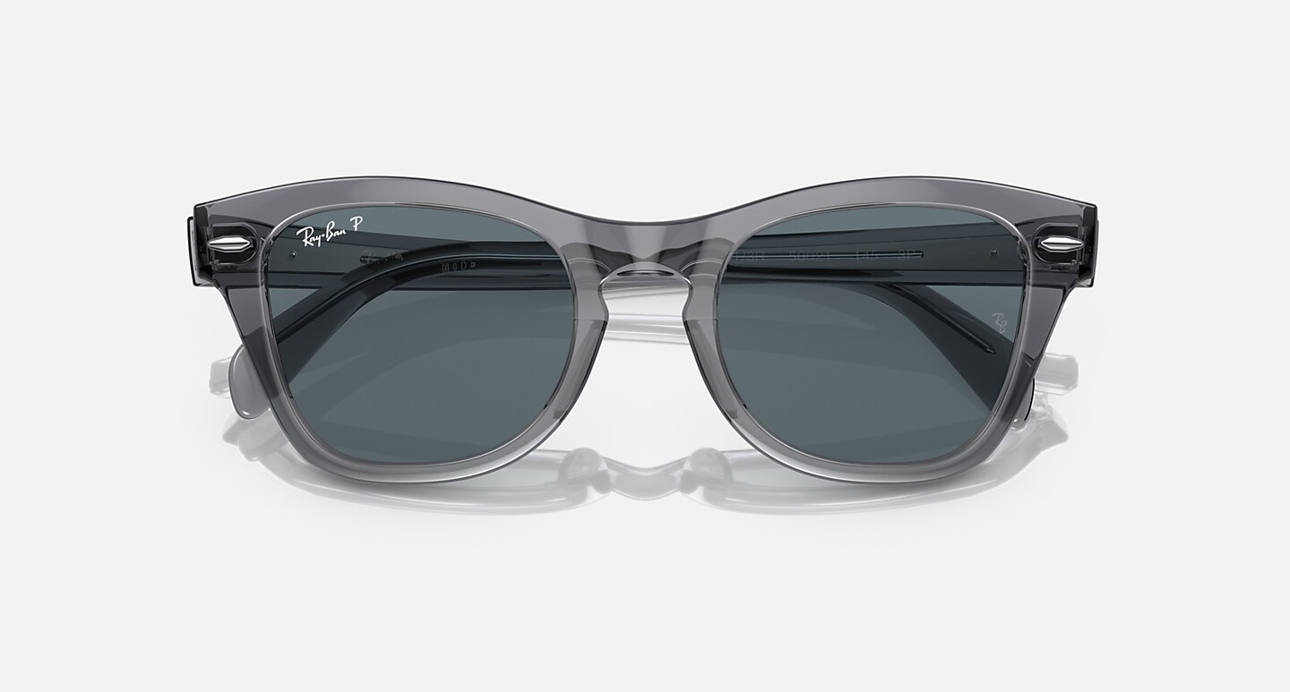 Ray-Ban Sunglasses Rb0707s Transparent Grey Frame Blue Lenses