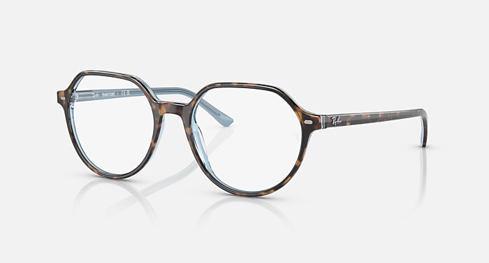 Ray-Ban Sunglasses Unisex Thalia Transitions - Havana On Light Blue Frame Clear Lenses 51-18