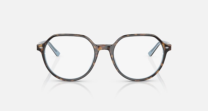 Ray-Ban Sunglasses Unisex Thalia Transitions - Havana On Light Blue Frame Clear Lenses 51-18