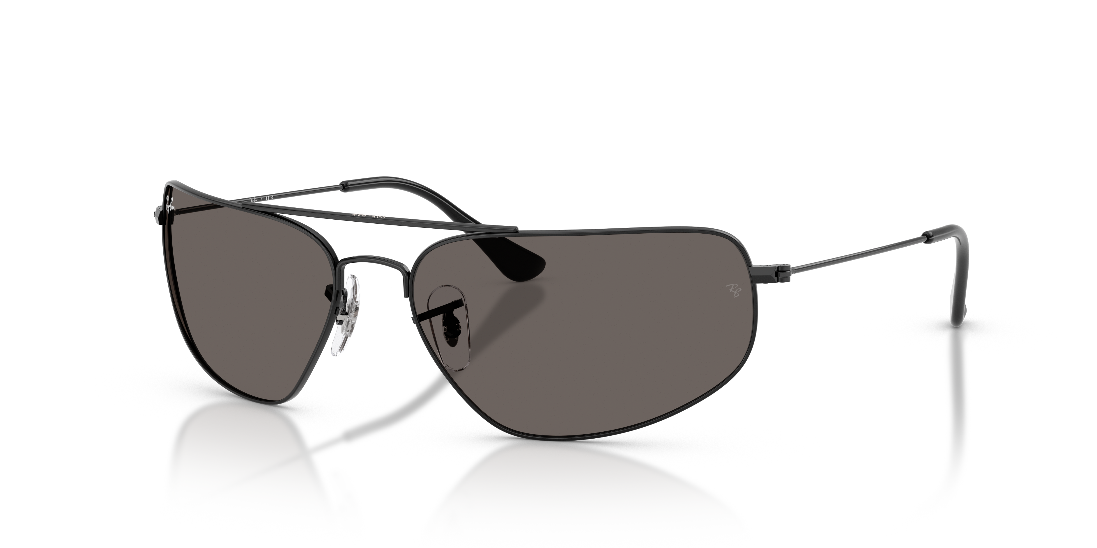 RB3780 Polished Black Frame Dark Grey Lenses 63-16