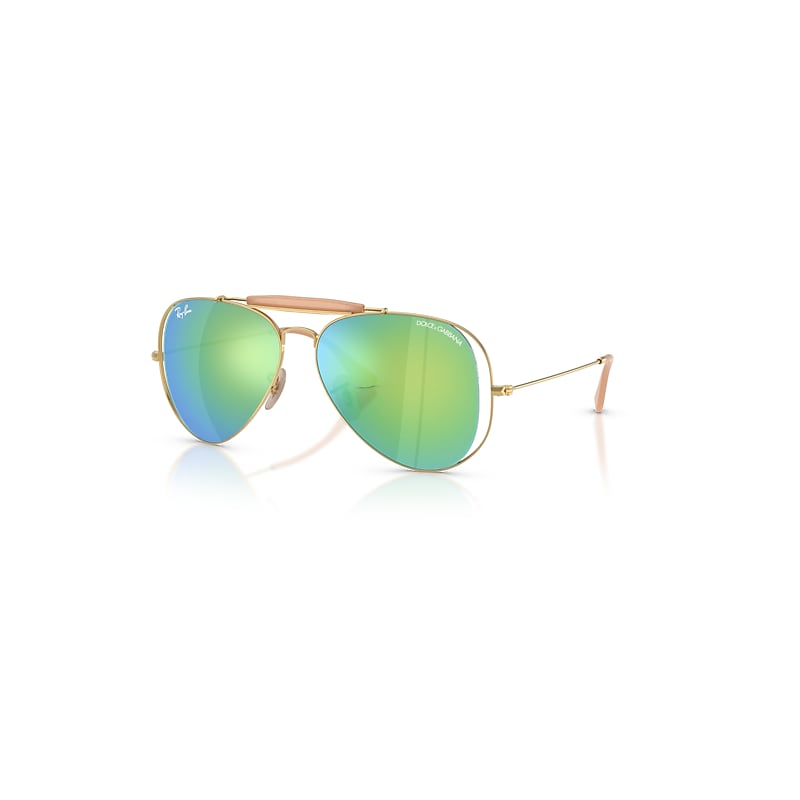Ray-Ban Sunglasses  The Outdoorsman By Dolce&Gabbana - Arista Gold Frame Green Lenses 58-14, RB3029M