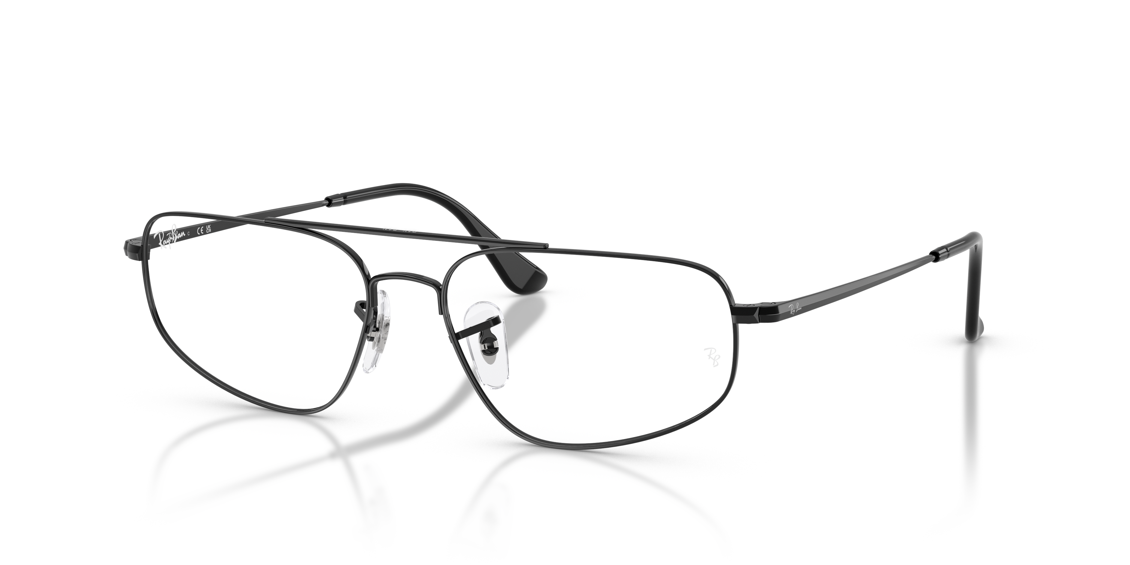 RB6550 OPTICS Polished Black Frame Clear Lenses 56-16