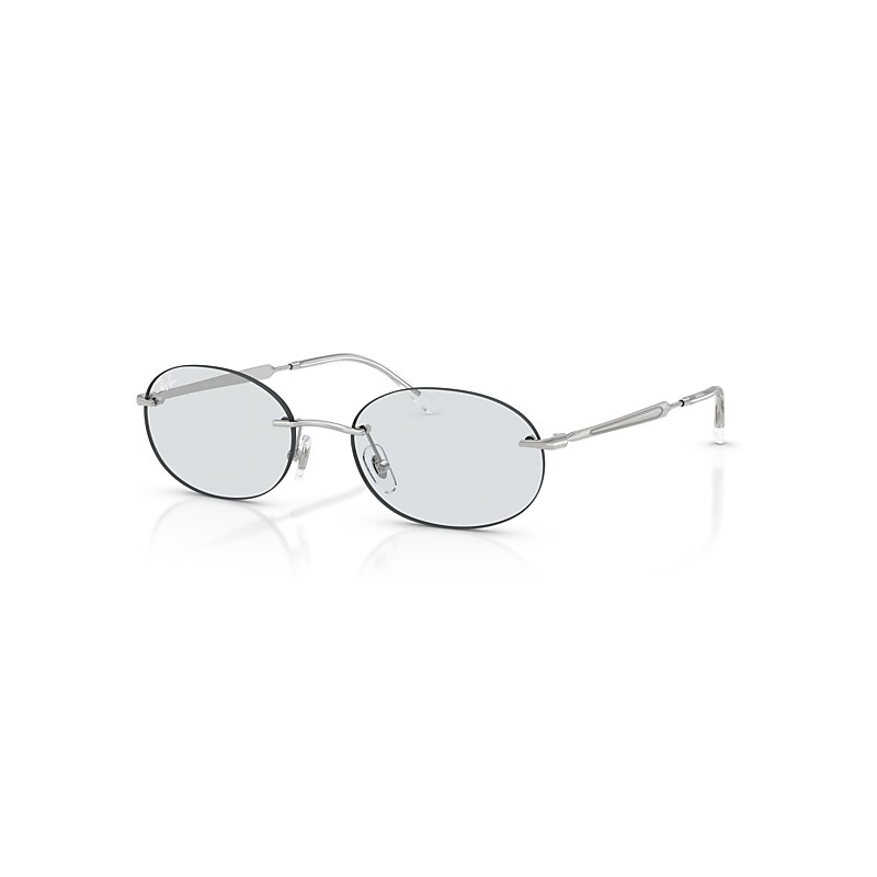 Ray-Ban Sunglasses Unisex Rb3767 Transitions ® Color Touch ™ Lenses - Silver Frame Blue Lenses 54-18