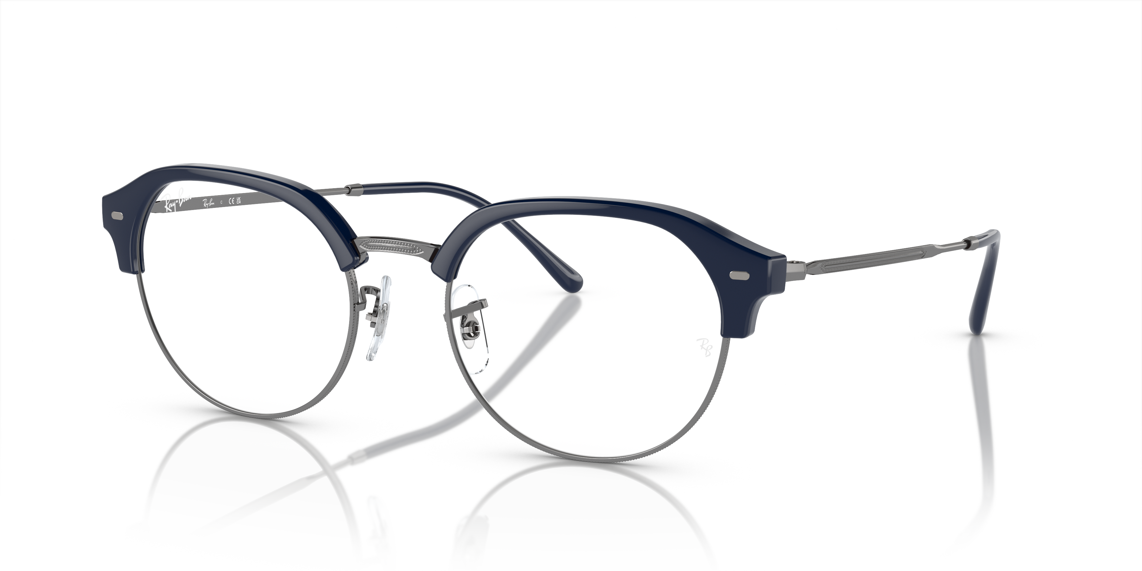 RB7229 OPTICS Polished Blue On Gunmetal Frame Clear Lenses 51-20