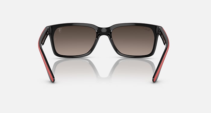 Ray-Ban Sunglasses Unisex Rb4393m Scuderia Ferrari Collection - Black On Red Frame Grey Lenses 56-18 Polarized
