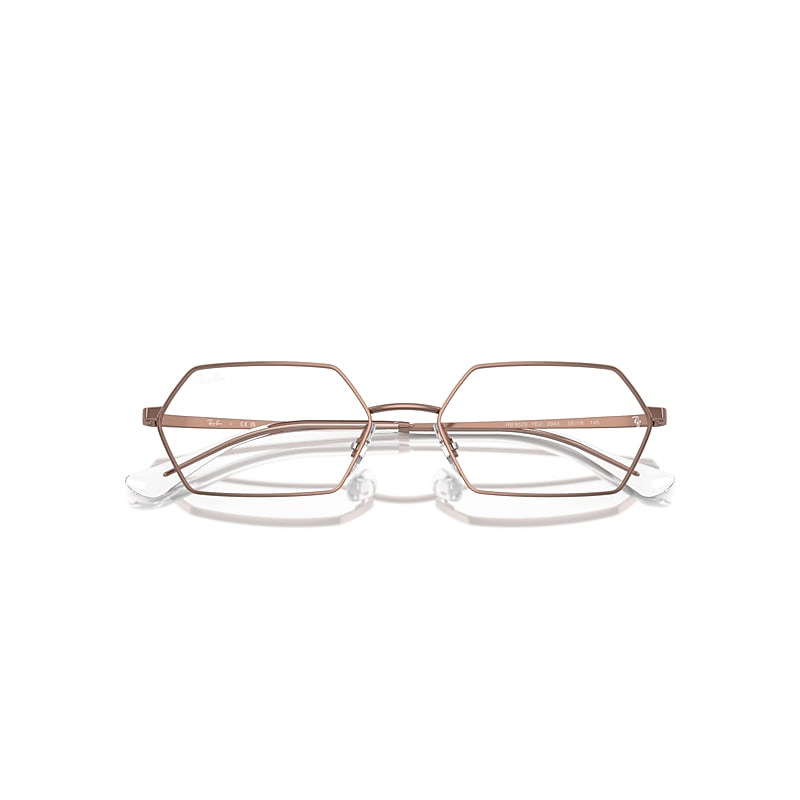 Ray-Ban Yevi Optics Eyeglasses Copper Frame Clear Lenses Polarized 56-18