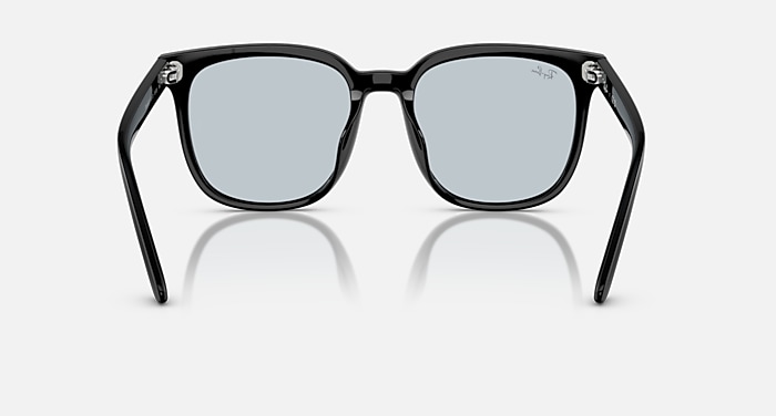 Ray-Ban Sunglasses Unisex Rb4401d Washed Lenses - Black Frame Blue Lenses 57-20